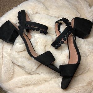 ZARA Black Suede Leather Sandals